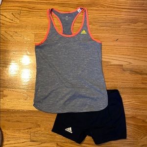 Adidas workout top and spandex
